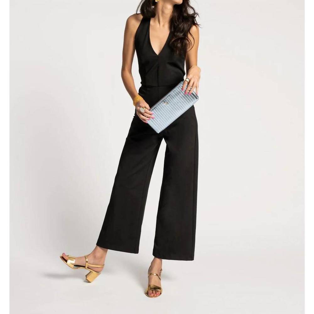 NEW FRANCES VALENTINE babe halter jumpsuit in black - Picture 4 of 4